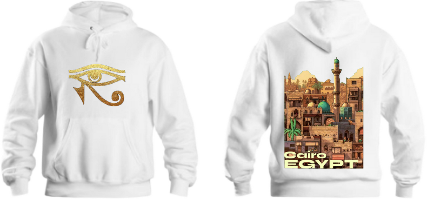 Egypt Over Size hoodie White Back 15