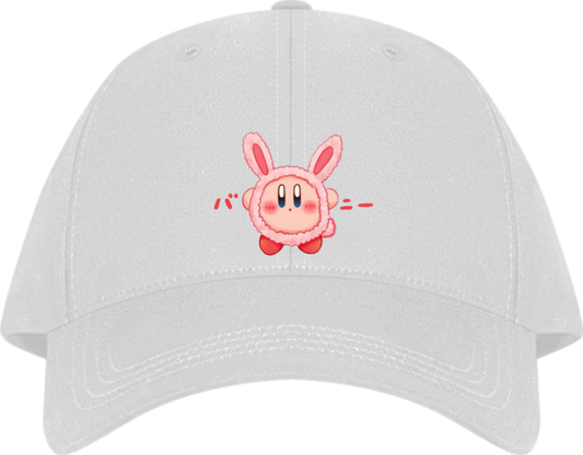 Cute Anime Kirby Baseball Cap, Kawaii Pink Character White Dad Hat, Adjustable Y2K Streetwear Sun Cap for Women and Men 15