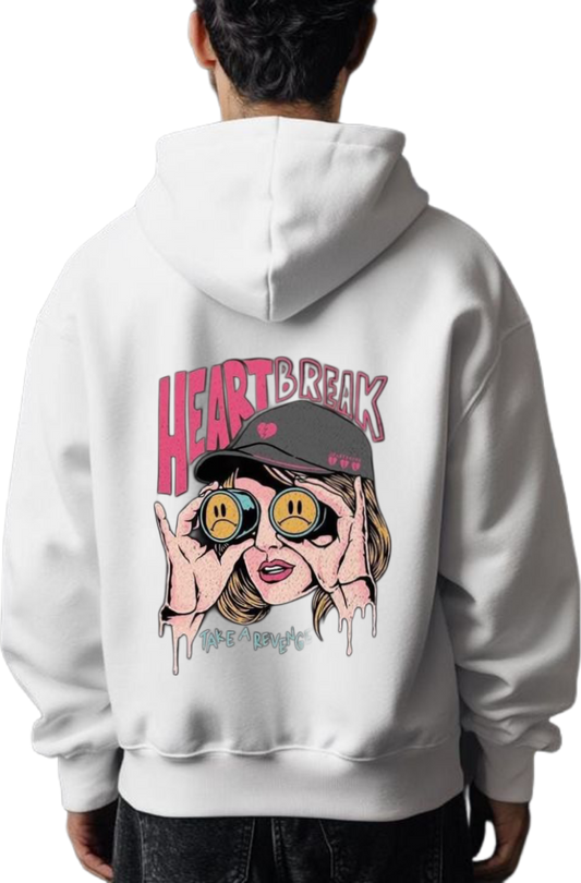 HEARTBREAK One Size hoodie White Back 15