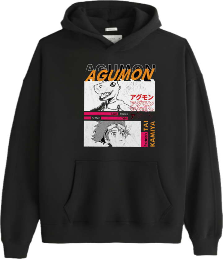 Digimon Adventure Over Size hoodie Black 15