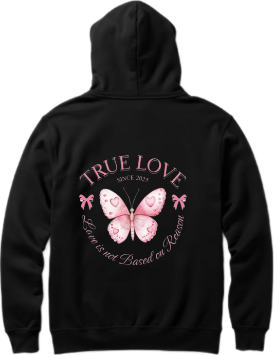 butterflies Oversize Hoodie Black Back 15