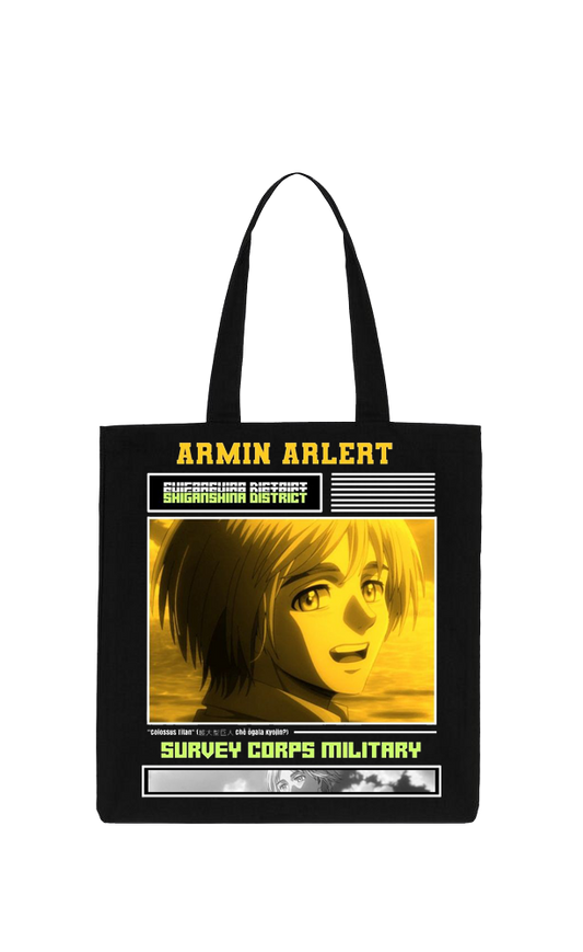 Anime Attack on titan shingeki no kyojin Aot Black tote bag 14