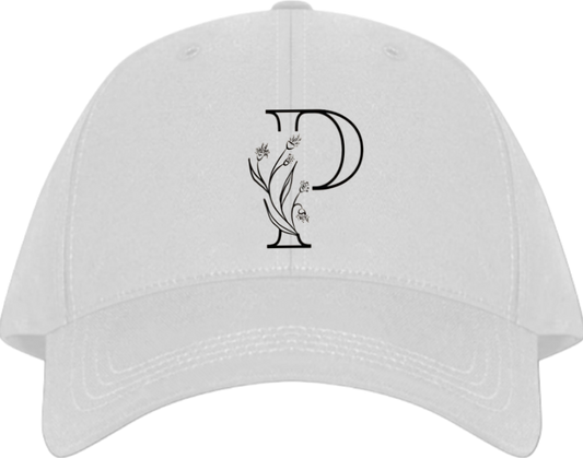 vector letter Baseball cap white P 15