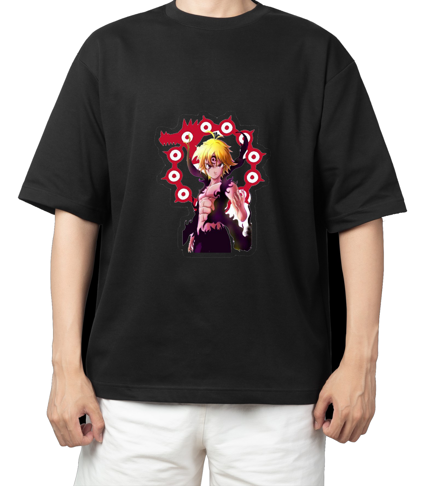 Anime Nanatsu no taizai seven deadly sins One Size t- shirt Black 15
