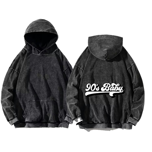 90's Baby One Size hoodie Washed Back 15