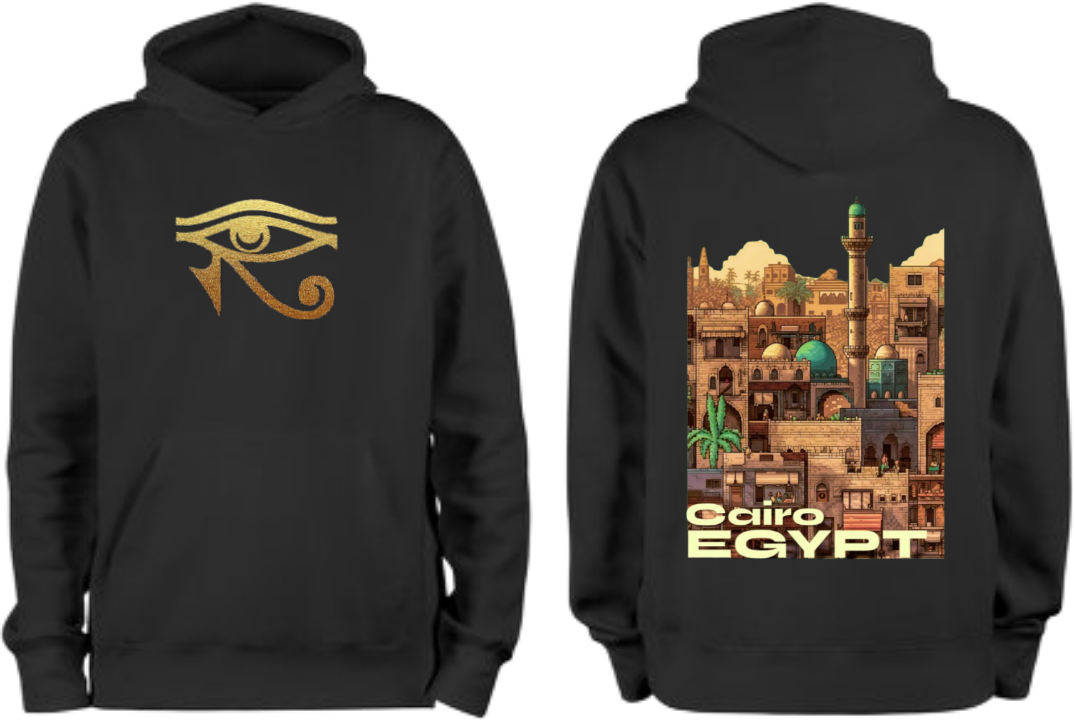Egypt Over Size hoodie Black Back 15