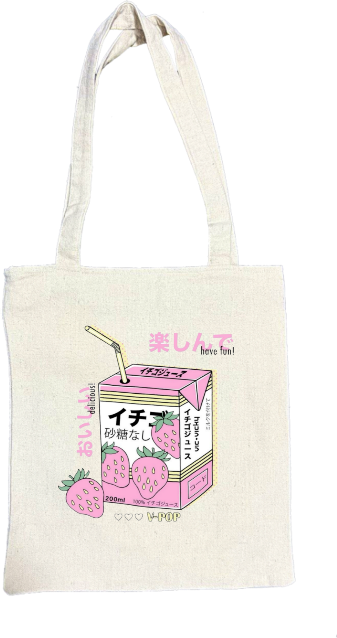 V-POP tote bag beige 105
