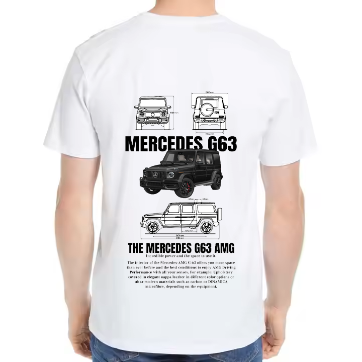 Mercedes-AMG G63 Car t- shirt One Size White Back 15
