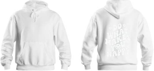 ☆DO WHAT MAKES YOUS HAPPY One Size hoodie White Back 15