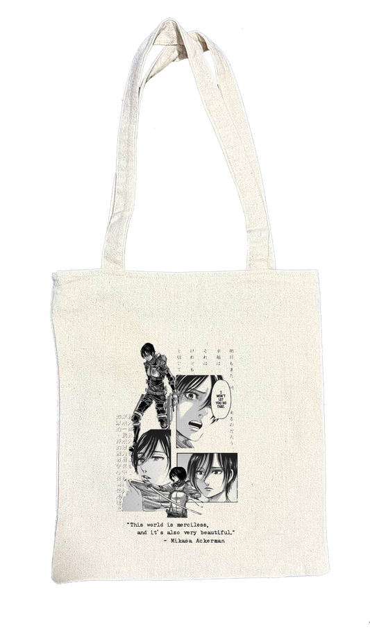 Anime Attack on titan shingeki no kyojin Aot biege tote bag 14