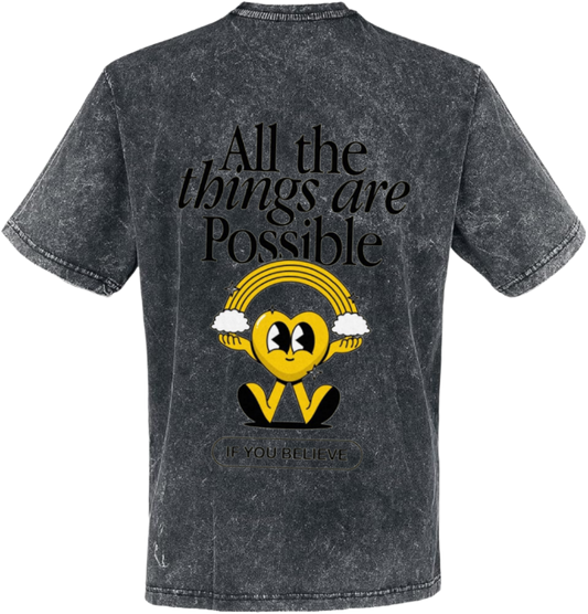 All the things are Possible t- shirt One Size Washed Back 15
