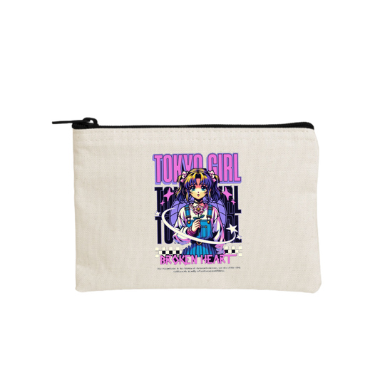 RANDOM ANIME GIRL wallet pencil case Beige 22