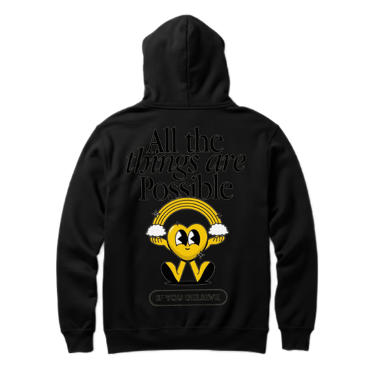 All the things are Possible IF YOU RELIEVE One Size hoodie Black Back 15