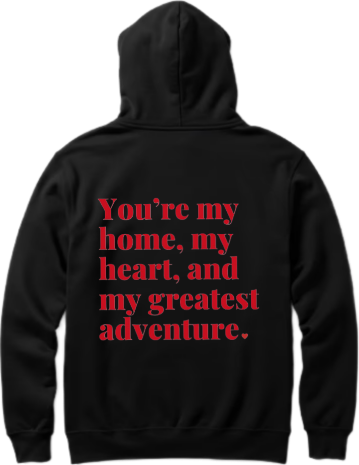 VaIentine coupIe Oversize Hoodie Black Back 15
