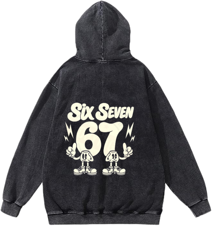 67 designs Oversize Hoodie Washed Back 15