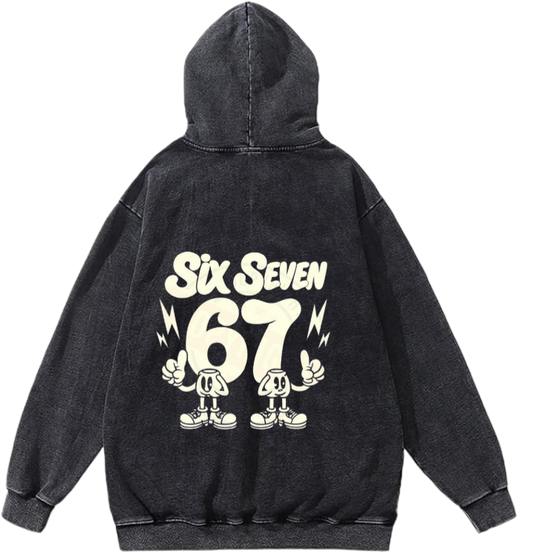 67 designs Oversize Hoodie Washed Back 15
