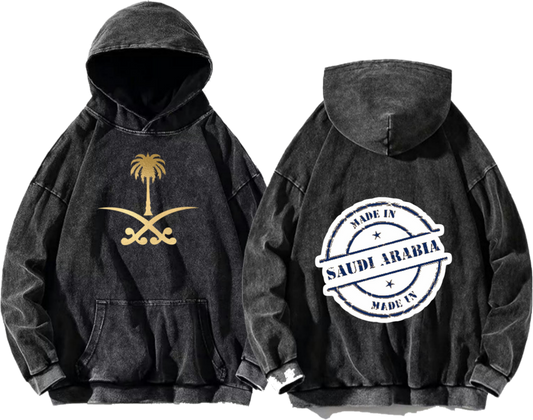 SaudIa Arabia saudi  Oversize  Hoodie Washed gray 15