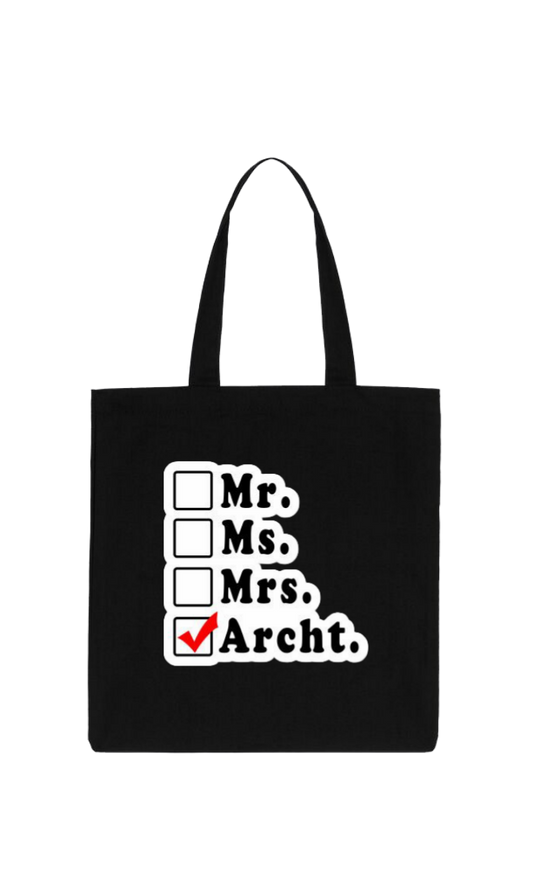 names tote bag Black Mr. Ms. Mrs. Archt. 15