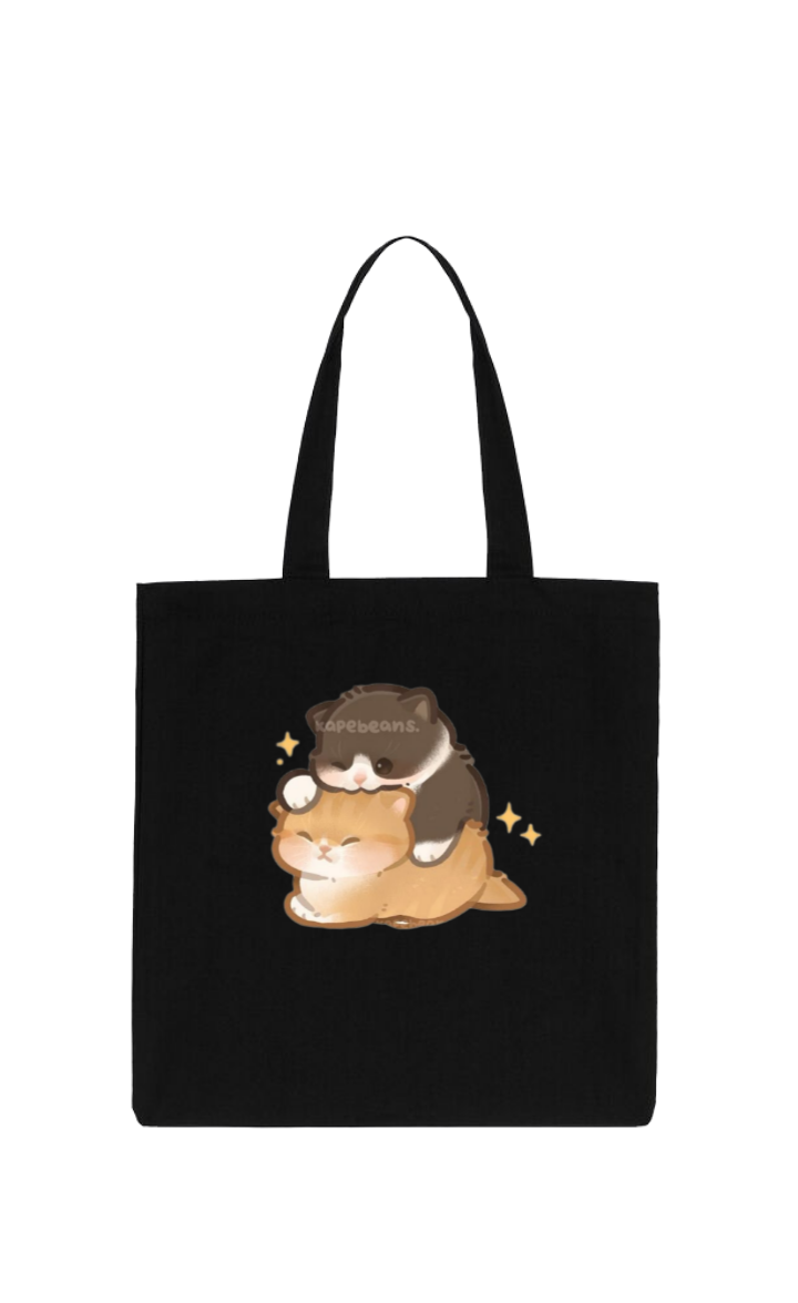 cat tote bag Black 15