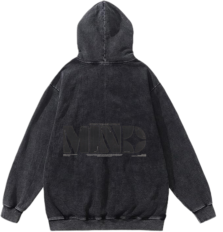 MIND Over Size hoodie Washed Back 74