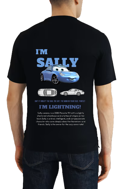 Sally Carrera Car t- shirt One Size Black Back 13