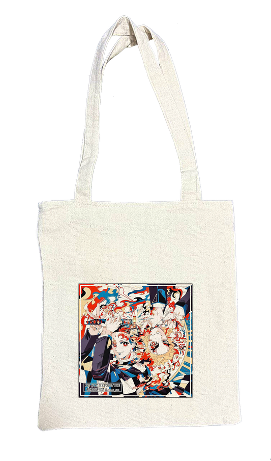 Anime Demon slayer nezuko tanjiro tote bag Beige 15