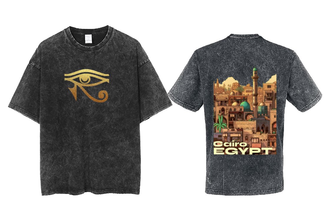 Egypt t- shirt Over Size Washed Back 15