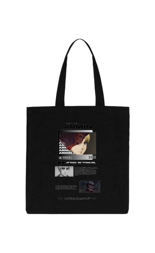 Anime Attack on titan shingeki no kyojin Aot Black tote bag 16