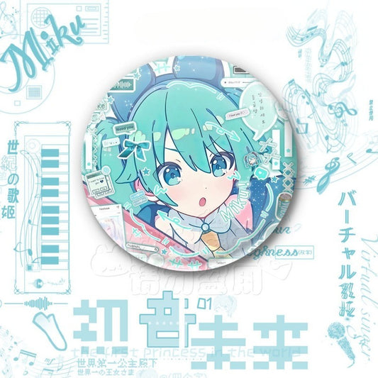 Hatsune Miku Anime Button Pin, Kawaii Vocaloid Metal Badge Brooch for Backpack, Clothes, and Hat Decoration 6