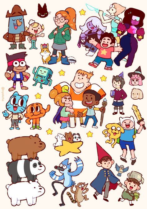 Cartoon Network Anime Style Stickers Pack - Cute Adventure Time, Steven Universe, We Bare Bears, and Vinyl Decals for Water Bottles, Laptops, Journals, Scrapbook, and Phone