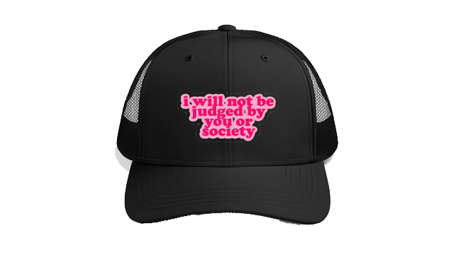 Baseball cap Black i will not be judged by you or society 214