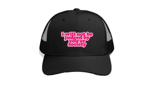 Baseball cap Black i will not be judged by you or society 214