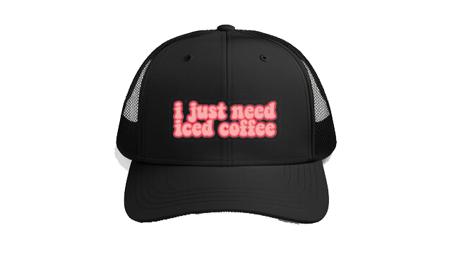 Baseball cap Black i just need iced coffee 215