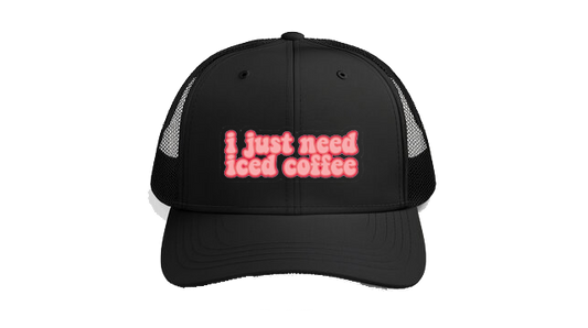 Baseball cap Black i just need iced coffee 215