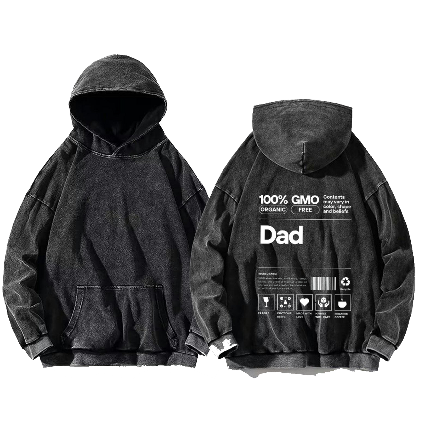 Dad oversize hoodie Washed back 119
