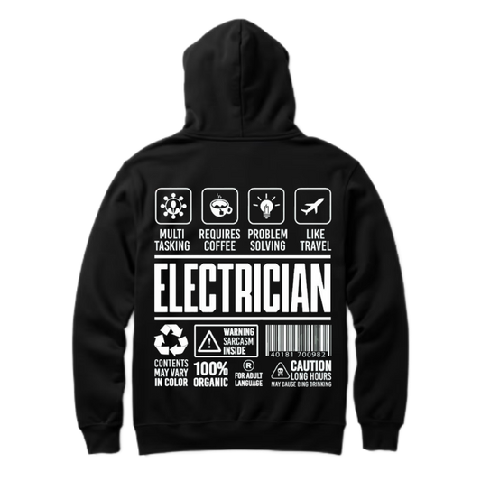 ELECTRICIAN Back text oversize hoodie back 16