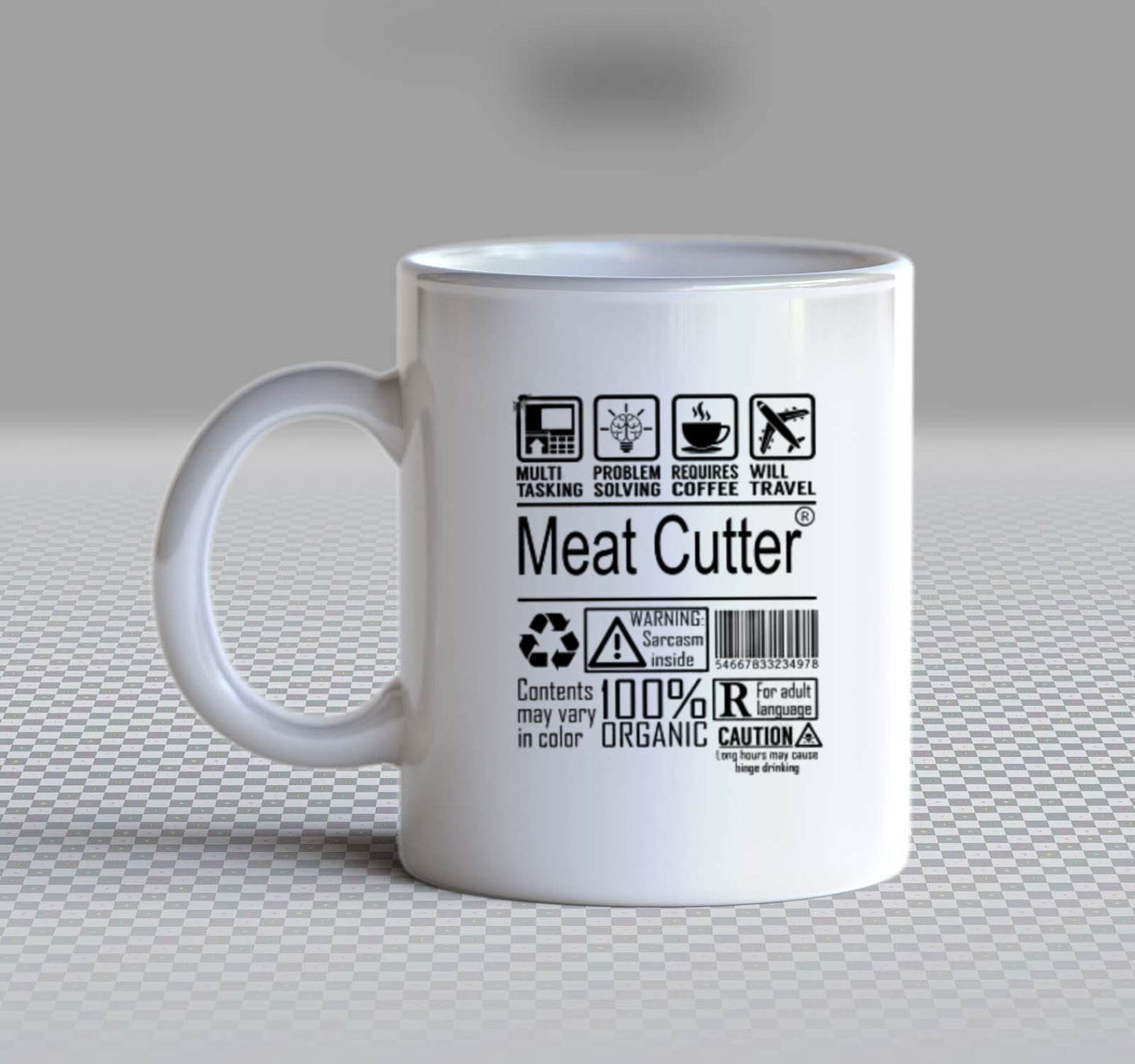 Meat Cutter Back text Mug 136