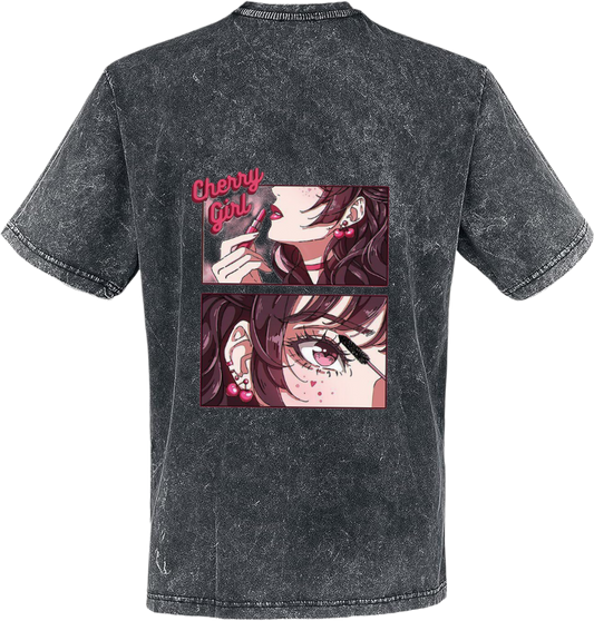 Cherry Girl Makeup Story t- shirt One Size Washed Back 16