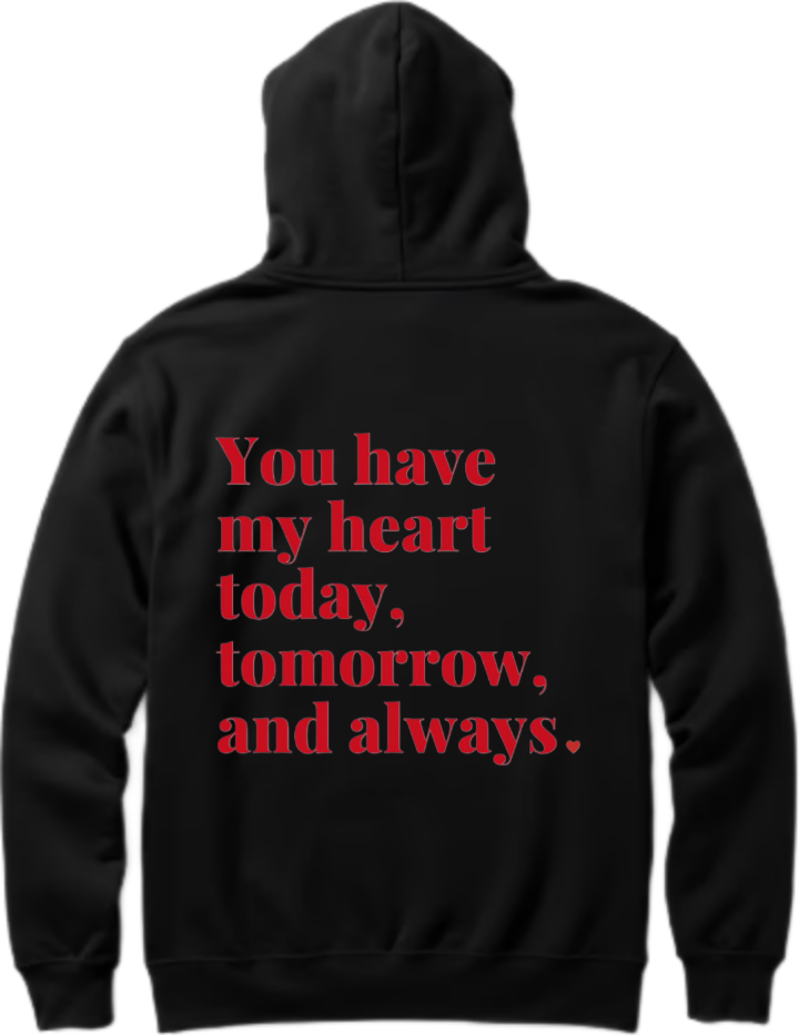 VaIentine coupIe Oversize Hoodie Black Back 16