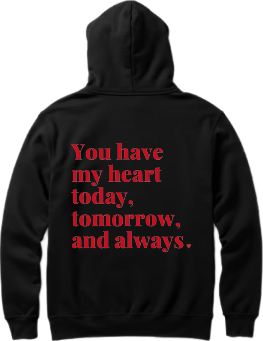 VaIentine coupIe Oversize Hoodie Black Back 16