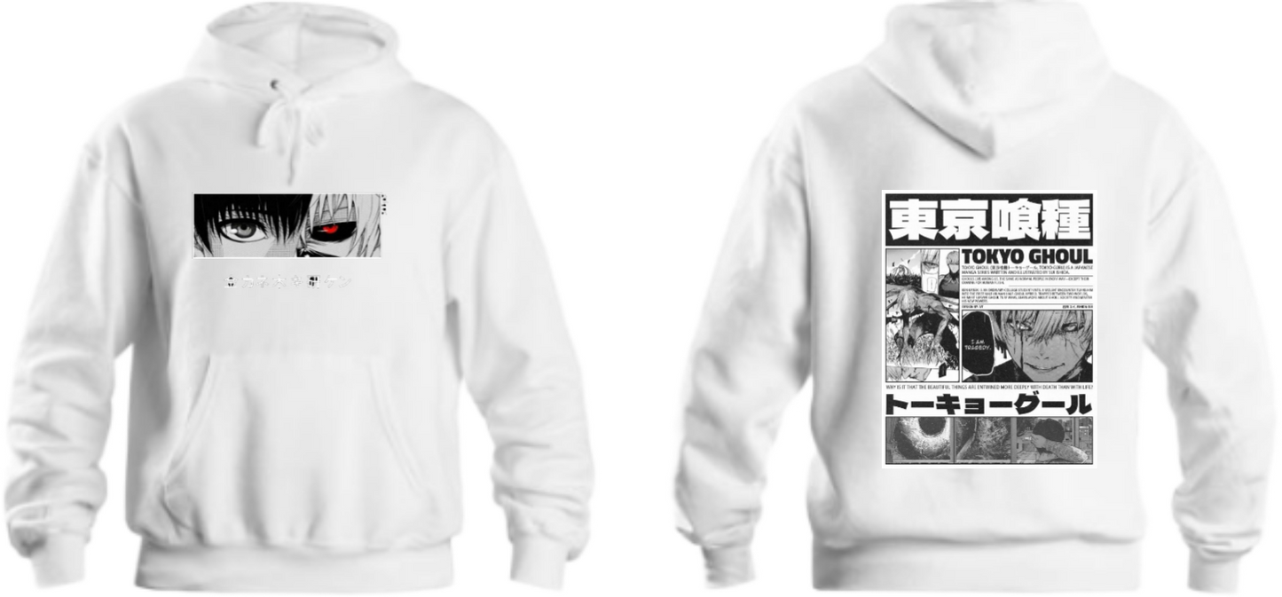 okyo Ghoul One Size hoodie White Back 16