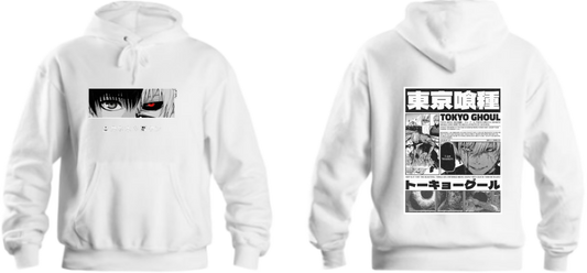 okyo Ghoul One Size hoodie White Back 16