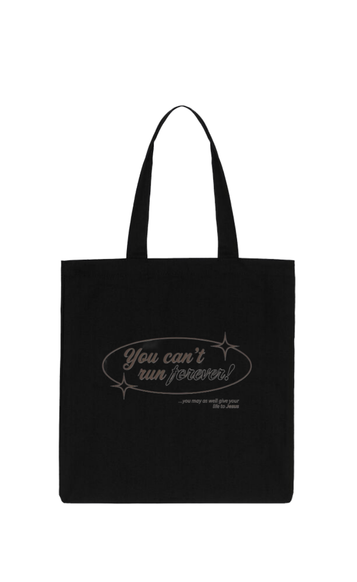 You can't run forever! tote bag Black 75