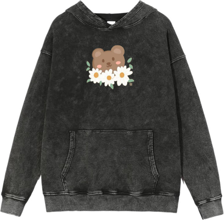 bear Oversize  Hoodie Washed gray 17