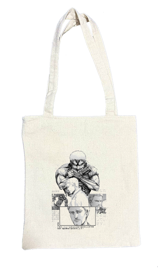 Anime Attack on titan shingeki no kyojin Aot biege tote bag 15