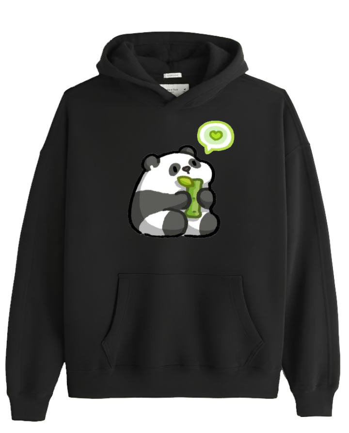 PANDA Oversize Hoodie Black 16