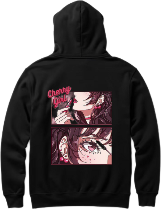 The Cherry Girl Makeup Story One Size hoodie Black Back 16