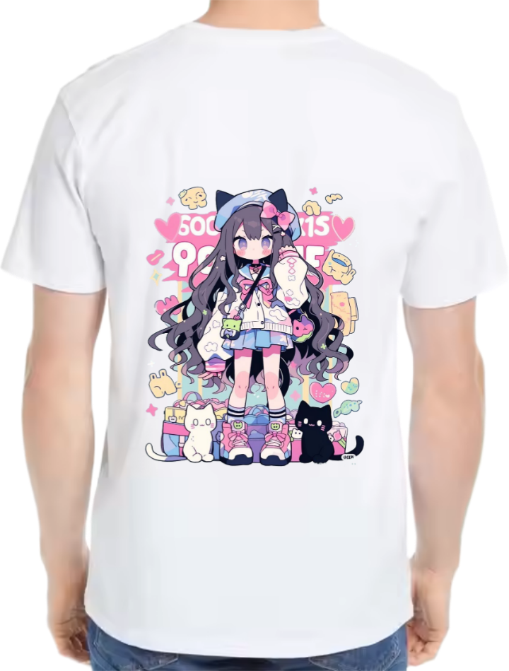 Kawaii t- shirt Over Size White Back 16