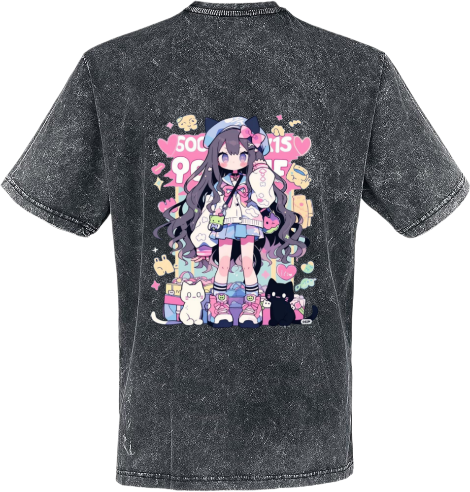 Pastel Goth t- shirt Over Size Washed Back 16