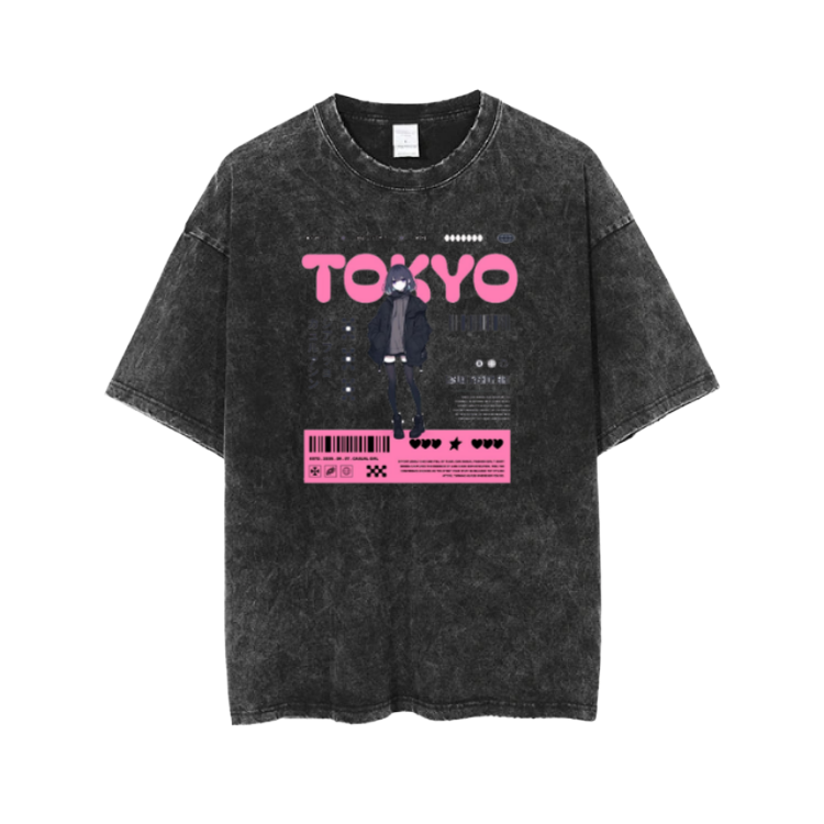RANDOM ANIME GIRL t- shirt Washed  16
